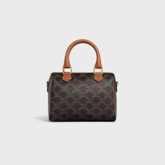 Bolso Boston pequeño en Triomphe Canvas y piel de becerro