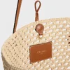 Bolso Bucket Triomphe Beads Basket en rafia y piel de becerro Bolso Bucket Triomphe Beads Basket en rafia y piel de becerro
