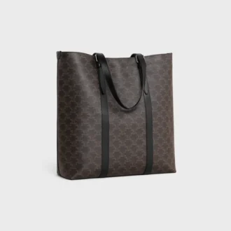 Bolso Cabas con hebilla en Triomphe Canvas y piel de becerro