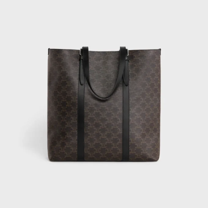 Bolso Cabas con hebilla en Triomphe Canvas y piel de becerro
