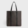 Bolso Cabas con hebilla en Triomphe Canvas y piel de becerro