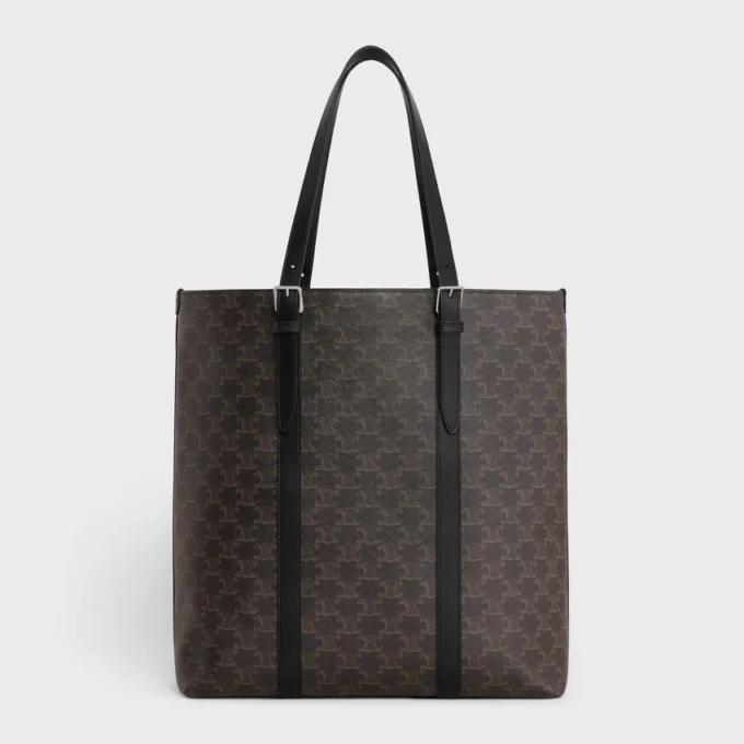 Bolso Cabas con hebilla en Triomphe Canvas y piel de becerro