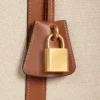 Bolso Cabas grande de tejido con bordado de ancla y piel de becerro