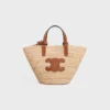 Bolso CELINE Classic Panier en rafia y piel de becerro Nano Supple