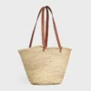 Bolso CELINE Classic Panier mediano en hojas de palma y piel de becerro