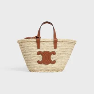 Bolso Celine Classic Panier para Teen en hojas de palma y piel de becerro