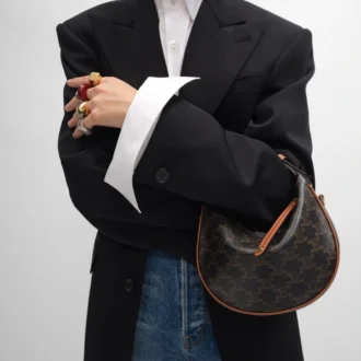 Bolso Celine Lulu para adolescentes en Triomphe Canvas y piel de becerro