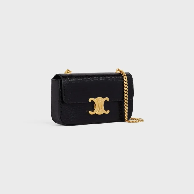 Bolso de hombro con cadena Claude en lagarto Bolso de hombro con cadena Claude en lagarto
