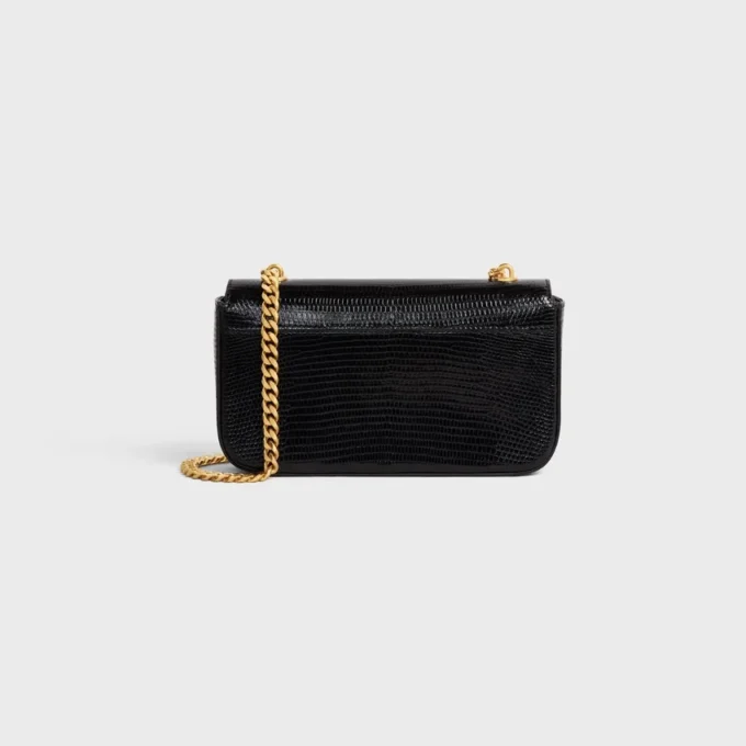 Bolso de hombro con cadena Claude en lagarto Bolso de hombro con cadena Claude en lagarto