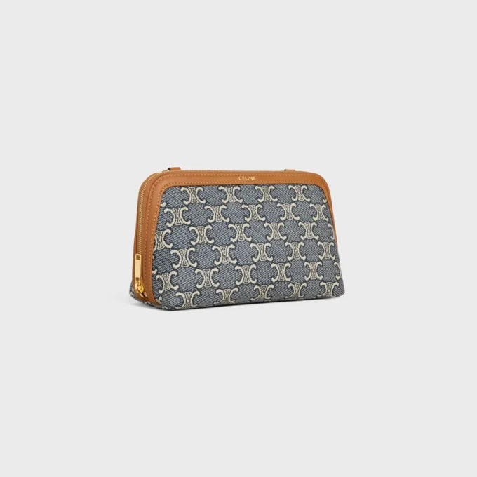 Bolso de mano con cadena en jacquard Triomphe integral Bolso de mano con cadena en jacquard Triomphe integral