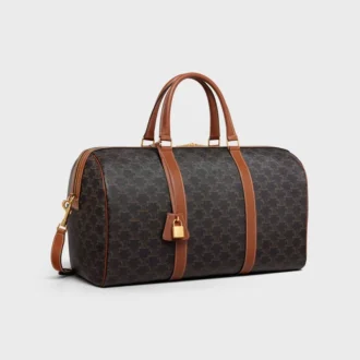 Bolso de viaje mediano en Triomphe Canvas y piel de becerro