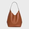 Bolso Hobo grande en piel de becerro natural flexible