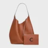 Bolso Hobo grande en piel de becerro natural flexible