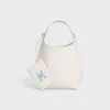 Bolso Hobo pequeño en piel de becerro lisa y flexible