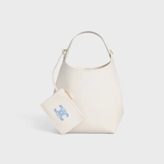 Bolso Hobo pequeño en piel de becerro lisa y flexible