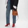 Bolso Hobo pequeño en piel de becerro lisa y flexible