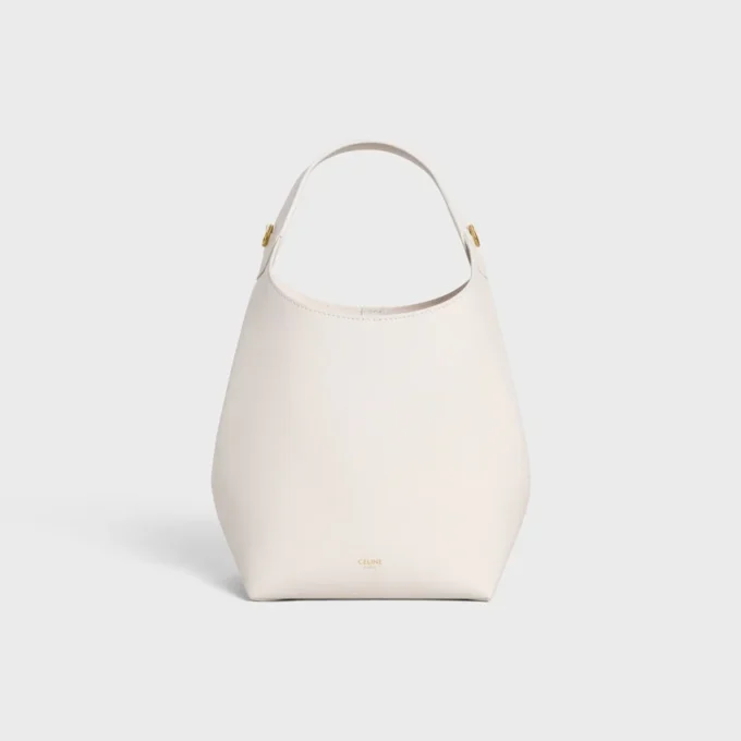 Bolso Hobo pequeño en piel de becerro lisa y flexible