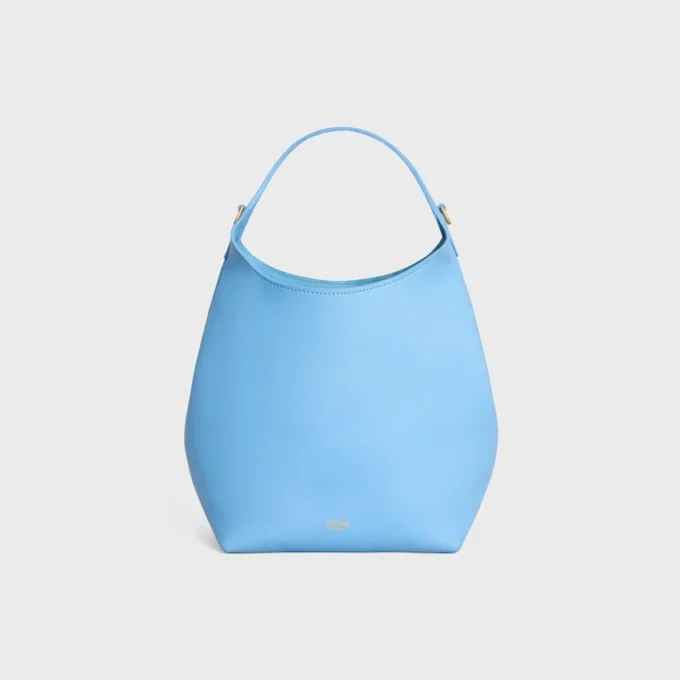 Bolso Hobo pequeño en piel de becerro lisa y flexible