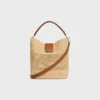 Bolso Louise mediano de rafia y piel de becerro Bolso Louise mediano de rafia y piel de becerro