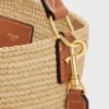 Bolso Louise mediano de rafia y piel de becerro Bolso Louise mediano de rafia y piel de becerro
