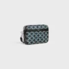 Bolso mensajero pequeño en Triomphe Canvas a rayas y piel de becerro