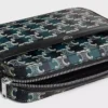 Bolso mensajero pequeño en Triomphe Canvas a rayas y piel de becerro