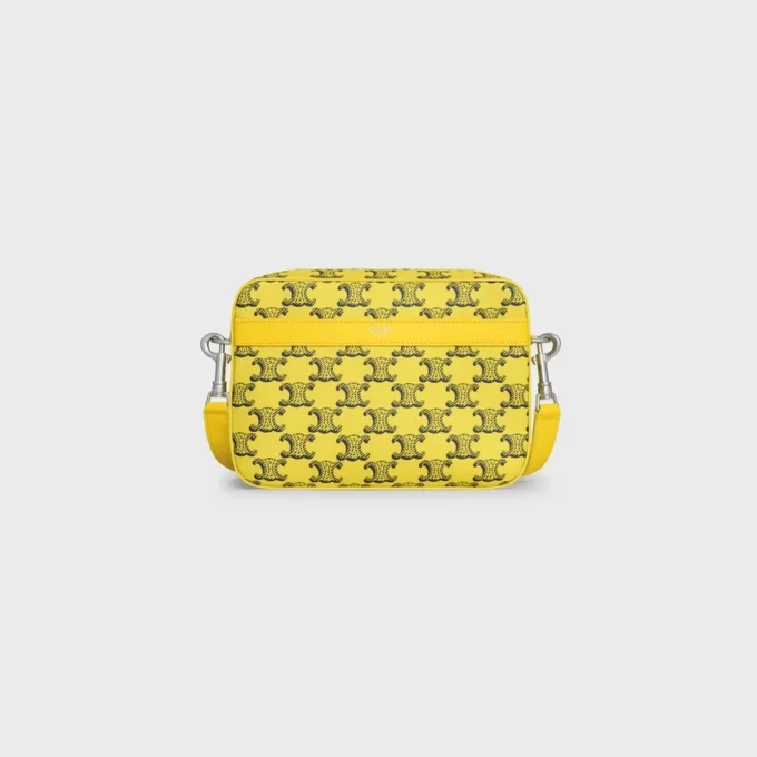 Bolso mensajero pequeño en Triomphe Canvas y piel de becerro