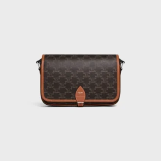 Bolso Messenger Folco pequeño en Triomphe Canvas y piel de becerro