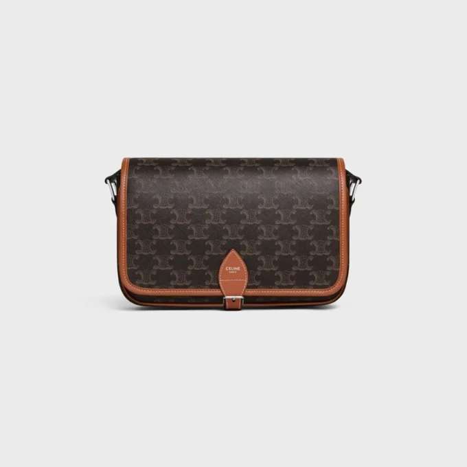 Bolso Messenger Folco pequeño en Triomphe Canvas y piel de becerro Bolso Messenger Folco pequeño en Triomphe Canvas y piel de becerro