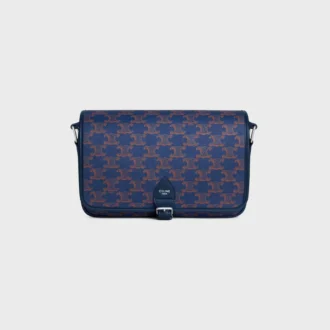 Bolso Messenger Folco pequeño en Triomphe Canvas y piel de becerro