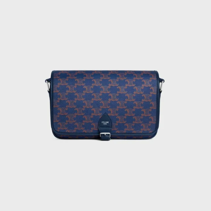 Bolso Messenger Folco pequeño en Triomphe Canvas y piel de becerro