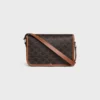 Bolso Messenger Folco pequeño en Triomphe Canvas y piel de becerro Bolso Messenger Folco pequeño en Triomphe Canvas y piel de becerro