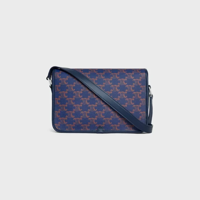 Bolso Messenger Folco pequeño en Triomphe Canvas y piel de becerro