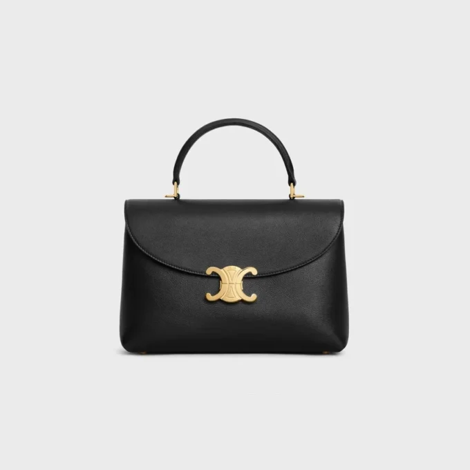 Bolso Nino mediano en piel de becerro granulada y flexible