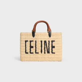 Bolso Panier de CELINE Paris en rafia y piel de becerro