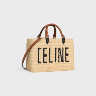 Bolso Panier de CELINE Paris en rafia y piel de becerro