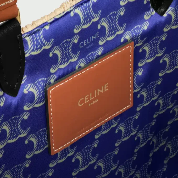 Bolso Panier de CELINE Paris en rafia y piel de becerro Bolso Panier de CELINE Paris en rafia y piel de becerro