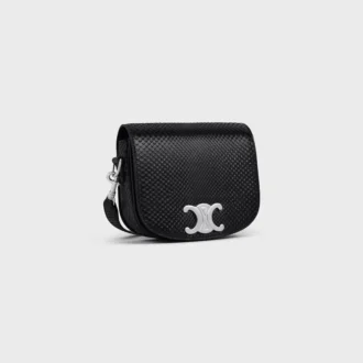 Bolso pequeño Besace con correa Triomphe en piel de pitón