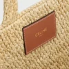 Bolso pequeño Cabas Thais de rafia y piel de becerro Bolso pequeño Cabas Thais de rafia y piel de becerro
