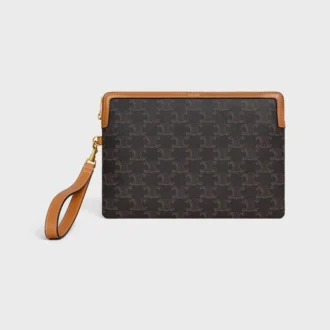 Bolso pequeño con correa Cuir Triomphe en Triomphe Canvas y piel de becerro