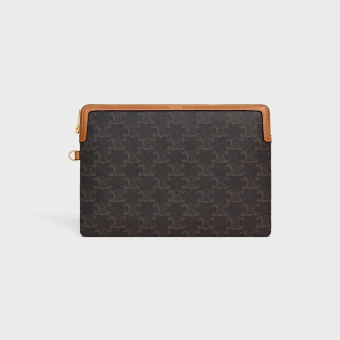 Bolso pequeño con correa Cuir Triomphe en Triomphe Canvas y piel de becerro Bolso pequeño con correa Cuir Triomphe en Triomphe Canvas y piel de becerro