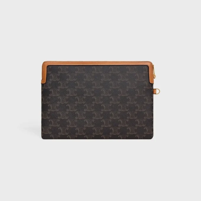 Bolso pequeño con correa Cuir Triomphe en Triomphe Canvas y piel de becerro Bolso pequeño con correa Cuir Triomphe en Triomphe Canvas y piel de becerro