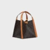 Bolso pequeño tipo cubo en Triomphe Canvas y piel de becerro natural Bolso pequeño tipo cubo en Triomphe Canvas y piel de becerro natural
