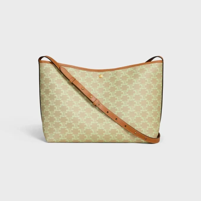 Bolso shopper blando en Triomphe Canvas y piel de becerro Bolso shopper blando en Triomphe Canvas y piel de becerro