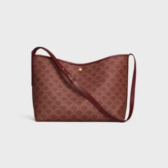 Bolso shopper blando en Triomphe Canvas y piel de becerro