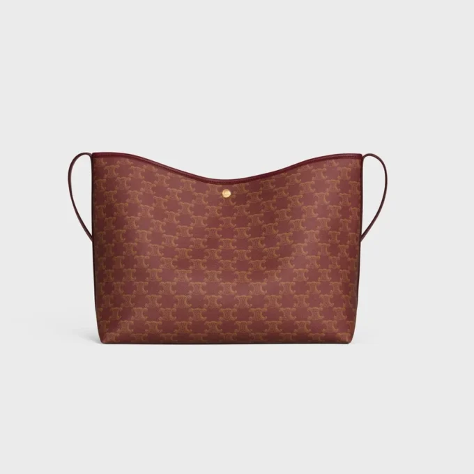 Bolso shopper blando en Triomphe Canvas y piel de becerro Bolso shopper blando en Triomphe Canvas y piel de becerro