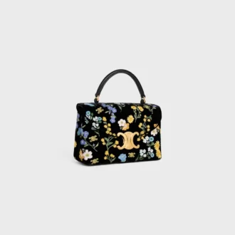 Bolso Teen Nino de terciopelo con bordado floral