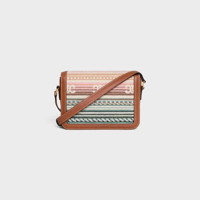 Bolso Teen Triomphe en tejido a rayas y piel de becerro Bolso Teen Triomphe en tejido a rayas y piel de becerro