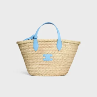 Bolso Teen Triomphe Panier para adolescentes en hojas de palma y piel de becerro