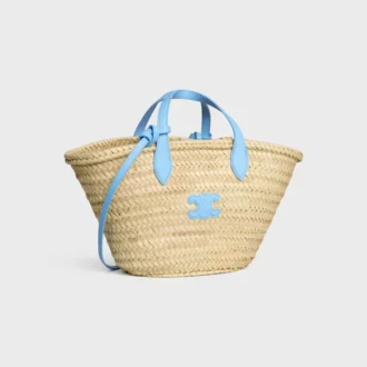 Bolso Teen Triomphe Panier para adolescentes en hojas de palma y piel de becerro